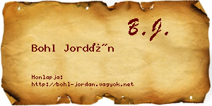 Bohl Jordán névjegykártya